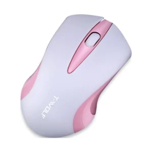 T-WOLF Q2 Wireless Mouse  Silent  Lightweight  2.4GHz Precision | Pink/White