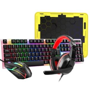 T-WOLF TF240 4 IN 1 Gaming Combo With RGB ( Wired Keyboard + Mouse + Mouse Pad + Stereo Headphones)