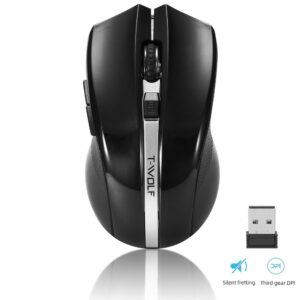 T-WOLF Q5 2.4G Wireless Silent PC Office Mouse  Ergonomic, Low-Noise, USB Receiver